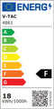 V-TAC VT-1807 4861 LED-paneel Energielabel: F (A - G) 18 W Natuurwit Wit