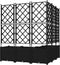 vidaXL - Tuinplanter - met - Trellis - 5 - stuks - Zwart - 120x120x143 - cm