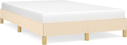 vidaXL - Bedframe - zonder - matras - 120x190 - cm - stof - crèmekleurig