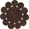 J-Line placemat Rond Bloem - jute - donkerbruin