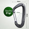 Travelhawk Karabijnhaak - Musketonhaak met Veerclip - Aluminium - Zwart