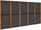vidaXL - Kamerscherm - met - 5 - panelen - 350x180 - cm - zwart