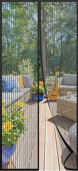 Klamboe, 110 x 220, insectenbescherming deur, magnetisch, voor woonkamer, balkon, zwart