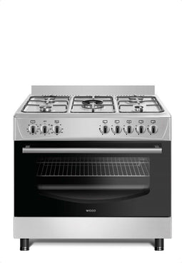 Wiggo WO-E903R - Gasfornuis - 5 Kookzones - Multifunctionele Oven - Roestvrijstaal