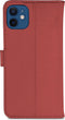 Høyde - Vegan lederen bookcase hoes - 100% Biologisch Afbreekbaar - Geschikt voor iPhone 12 Mini - Rood