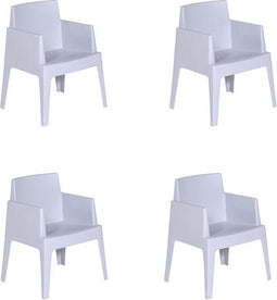 Garden Impressions Box Tuinstoel Silver Grey - 4 stuks