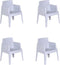 Garden Impressions Box Tuinstoel Silver Grey - 4 stuks