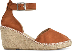 PS Poelman Enid - Espadrilles met Sleehak 8 cm - Cognac Bruin - Maat 41