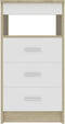 vidaXL - Ladekast - 40x50x76 - cm - bewerkt - hout - wit - en - sonoma - eikenkleurig