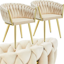 tectake Astano - Eetkamerstoelen - Fluweel - Zwart