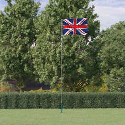vidaXL - Vlag - met - vlaggenmast - Verenigd - Koninkrijk - 5,55 - m - aluminium