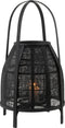 J-Line lantaarn Kap - bamboe - zwart - medium