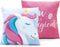 Sierkussen - Unicorn Meisjes Roze/blauw - Blauw En Roze - 30 Cm X 20 Cm