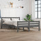 vidaXL - Bedframe - massief - hout - grijs - 150x200 - cm
