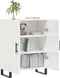 vidaXL - Dressoir - 69,5x34x90 - cm - bewerkt - hout - hoogglans - wit