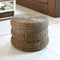 Riviera Maison Poef Rond - Rustic Rattan Macaron Voetenbankje - Bruin