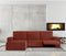 Hoes voor chaise longue met korte armleuning links Eysa JAZ Donkerrood 120 x 120 x 360 cm