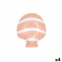 Kom Quid Kaleido Koraal Keramisch Schelp 16 x 14 x 4 cm (4 Stuks)