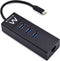 Ewent EW1141 - 3-Port USB Hub - USB 3.2 Gen1 5 Gbps met Gigabit Ethernet - Zwart