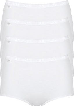 sloggi Basic+ - Dames Maxi slip - Extra zachte naden - Wit (4-pack)