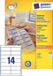 Huismerk Avery 3678 - Universele Etiket 97x37mm - 14 etiketten per vel - Wit (100 vellen)
