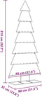 vidaXL - Kerstdecoratie - kerstboom - 210 - cm - metaal - zwart