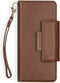 Selencia Hoesje Geschikt voor iPhone 13 Hoesje Met Pasjeshouder - Selencia Surya 2-in-1 Uitneembare Vegan Lederen Bookcase - Bruin
