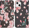 iMoshion Hoesje Geschikt voor iPhone 13 Hoesje Met Pasjeshouder - iMoshion Design Softcase Bookcase - Zwart / Blossom Watercolor Black