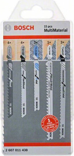 Bosch Accessories 2607011438 JSB, Multi Material-pack, 15-delig 15 stuk(s)