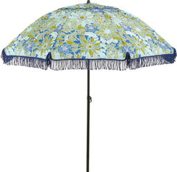 Mica Decorations Bloem Parasol - Stokparasol - H238 x Ø220 cm - Blauw