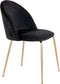 House Nordic Geneve Eetkamerstoel Velvet - Zwart Messing - Set van 2