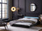 AVIGNON - Futon tweepersoonsbed - LED - Zwart - 140x200 cm - Kunstleer