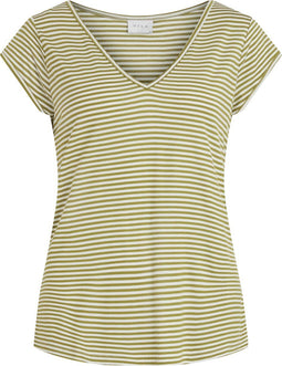 VILA VISCOOP TOP/SU - Dames T-shirt - V-hals - Korte mouwen - Maat XS