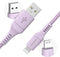 imoshion - Lightning naar USB A Kabel - 2 meter - Gevlochten textiel - Lila