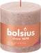 Bolsius Stompkaars Misty Pink Ø68 mm - Hoogte 8 cm - Roze/Grijs - 35 Branduren