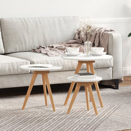 vidaXL - Koffietafelset - in - Massief - Walnoot - en - Engineered - Hout