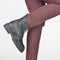 PS Poelman Leta - Dames Leren Enkellaarzen met Veters en Rits - Chunky Plateauzool 4,5 cm - Zwart Tumble