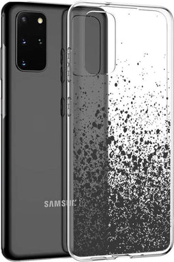 iMoshion Hoesje Geschikt voor Samsung Galaxy S20 Plus Hoesje Siliconen - iMoshion Design hoesje - Zwart / Transparant / Splatter Black