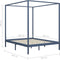 vidaXL - Hemelbedframe - massief - grenenhout - grijs - 180x200 - cm