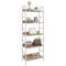 Woltu Opbergrek met Metaal en Hout 60 x 27,5 x 160 cm Wit met Licht Eiken