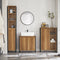 SoBuy BZR65-PF - Smalle Badkamer Opbergkast - Vrijstaand met Uitneembare Wasmand - Bruin - 60x30x90 cm