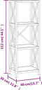 vidaXL - Opbergrek - 4-laags - 40x30x112 - cm - massief - eikenhout