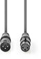 Nedis COTG15010GY150 - XLR audiokabel - Gebalanceerd - Grijs