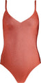 Barts Isla V-Neck One Piece - Badpak met glimmend effect - Rood - Maat 42