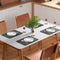 Set van 12 placemats, 6 placemats, afwasbaar en 6 onderzetters, pvc, placemats (41 x 31 cm), antislip, wasbaar, donkergrijs - hittebestendig