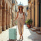 Skycases City Walker - Grote Reiskoffer 94L - Lichtgewicht & Sterk - 360° Spinner Wielen - TSA-slot - Luxe Beschermhoes & Wetpouch - Tiffany Blue