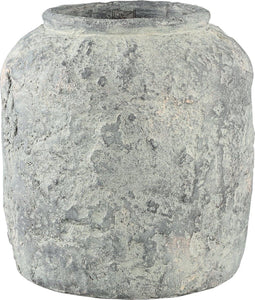 PTMD Reza grijze cement boeren pot hoog maat in cm: 29 x 29 x 32 - Grijs