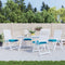 vidaXL - Stoelkussens - 4 - st - 50x50x7 - cm - oxford - stof - lichtblauw