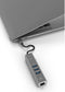 Terratec CONNECT C2 - USB-C multiport hub - 3x USB 3.0 poorten en Giga-bit LAN - Grijs