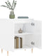 vidaXL - Dressoir - 60x35x70 - cm - bewerkt - hout - hoogglans - wit